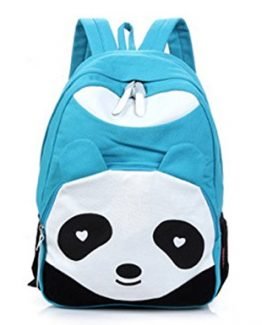 MOCHILA ESCOLAR PARA ADULTO DE OSO PANDA AZUL CELESTE